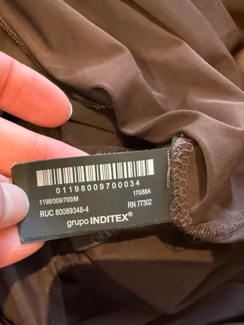 ZARA Chocolate Brown Asymmetrical Draped Strap Maxi Dress w/ Built-In Bodysuit - Picture 7 of 11